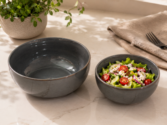 Slate Blue Reactive Glaze Ceramic Bowl