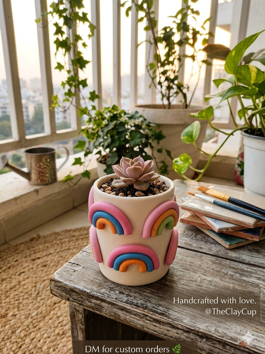 Rainbow Arch Ceramic Planter
