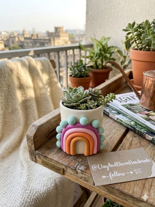 Rainbow Arch Succulent Mug Planter
