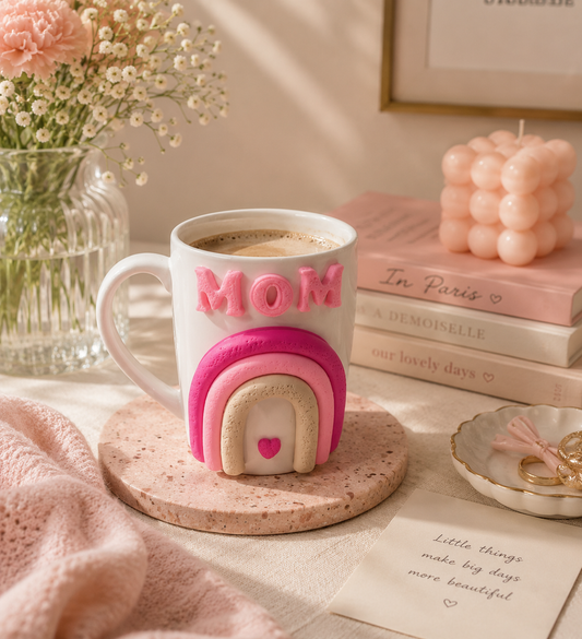 MOM Rainbow Ceramic Mug
