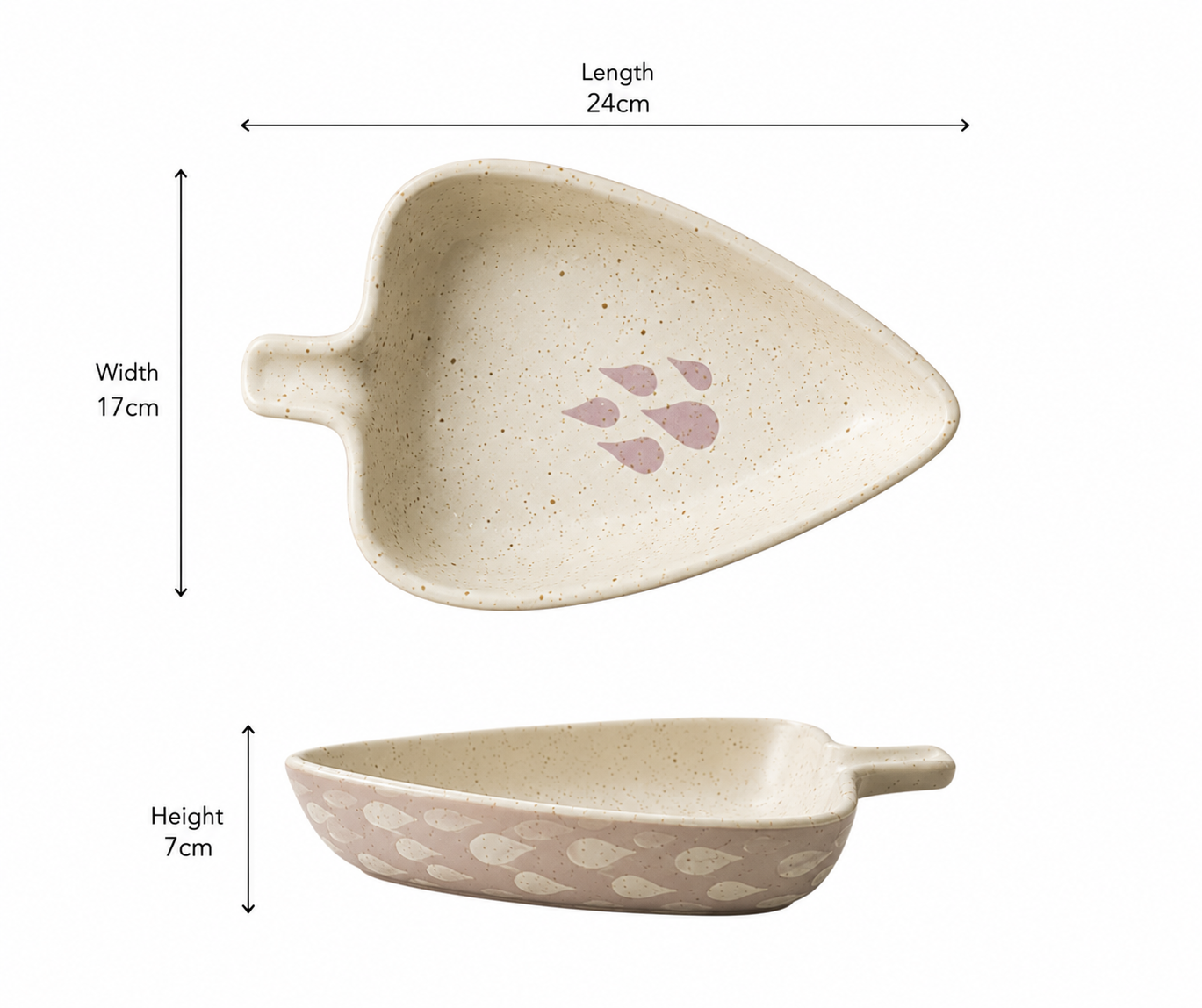 Leaf-Shaped Ceramic Snack Dish Set of 6
