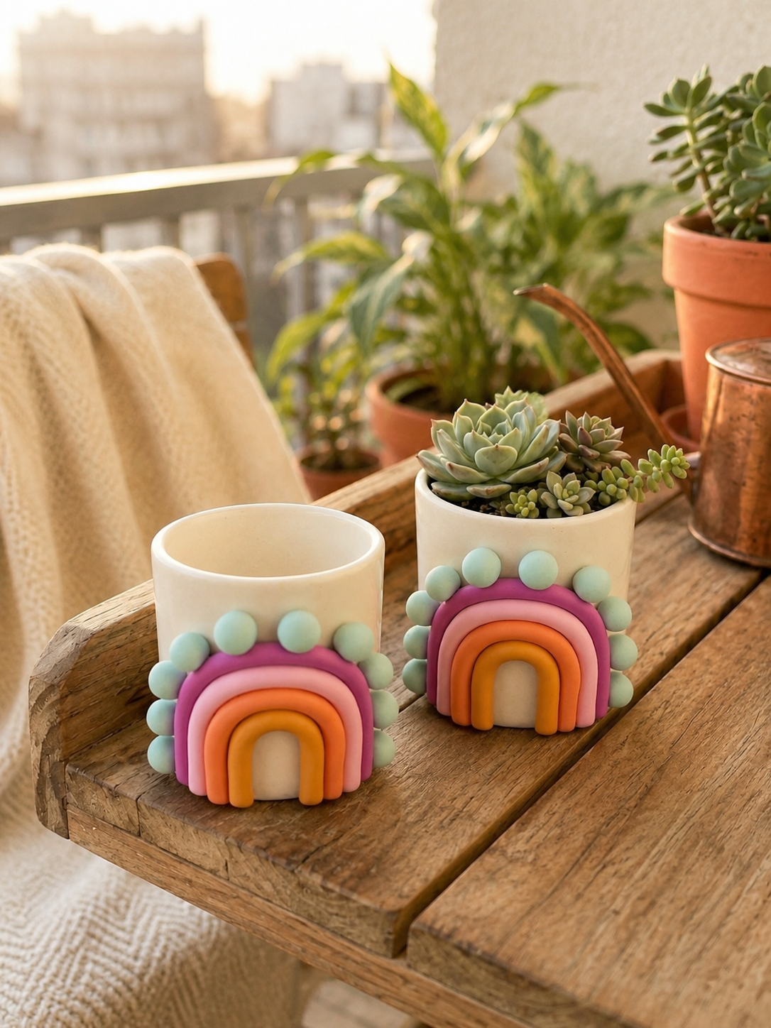Rainbow Arch Succulent Mug Planter