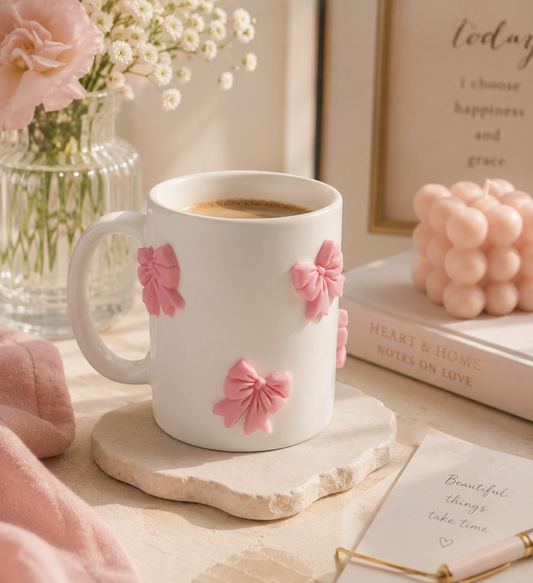 Pink Bow Ceramic Mug
