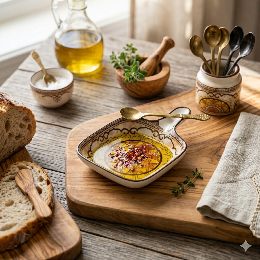 Medallion Square Ceramic Dip Bowl