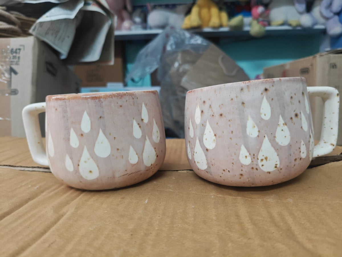 Raindrop ceramic mugs set of 6 - original product photo