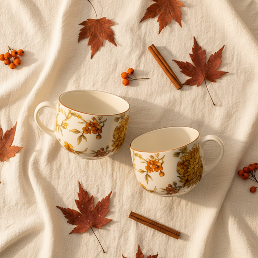 Autumn Bloom Cups Flat Lay