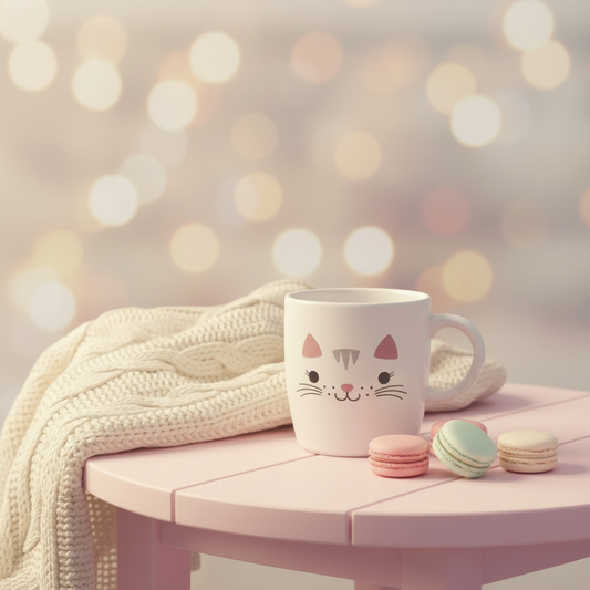 Cat Mug - Single Macarons