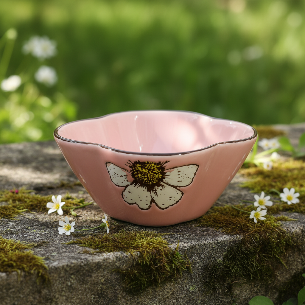 Handcrafted Floral Dessert Bowl — Set of 6