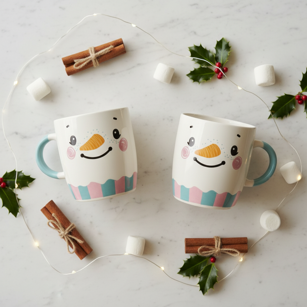 Snowman Mug - Flat Lay