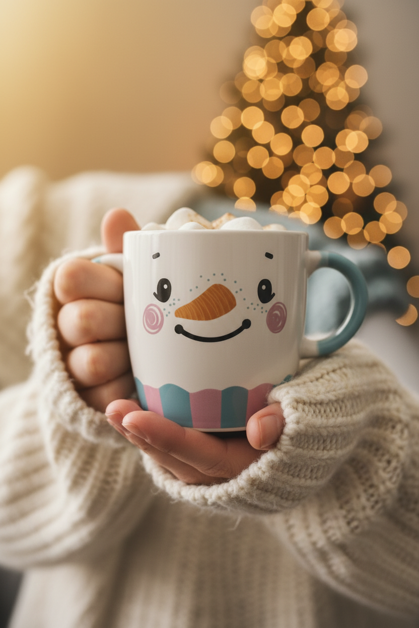 Snowman Mug - Lifestyle Close-up